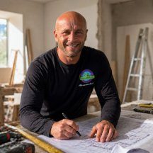 Persönliche Projektplanung Johannes Herrmann bei der Projektplanung auf der Baustelle